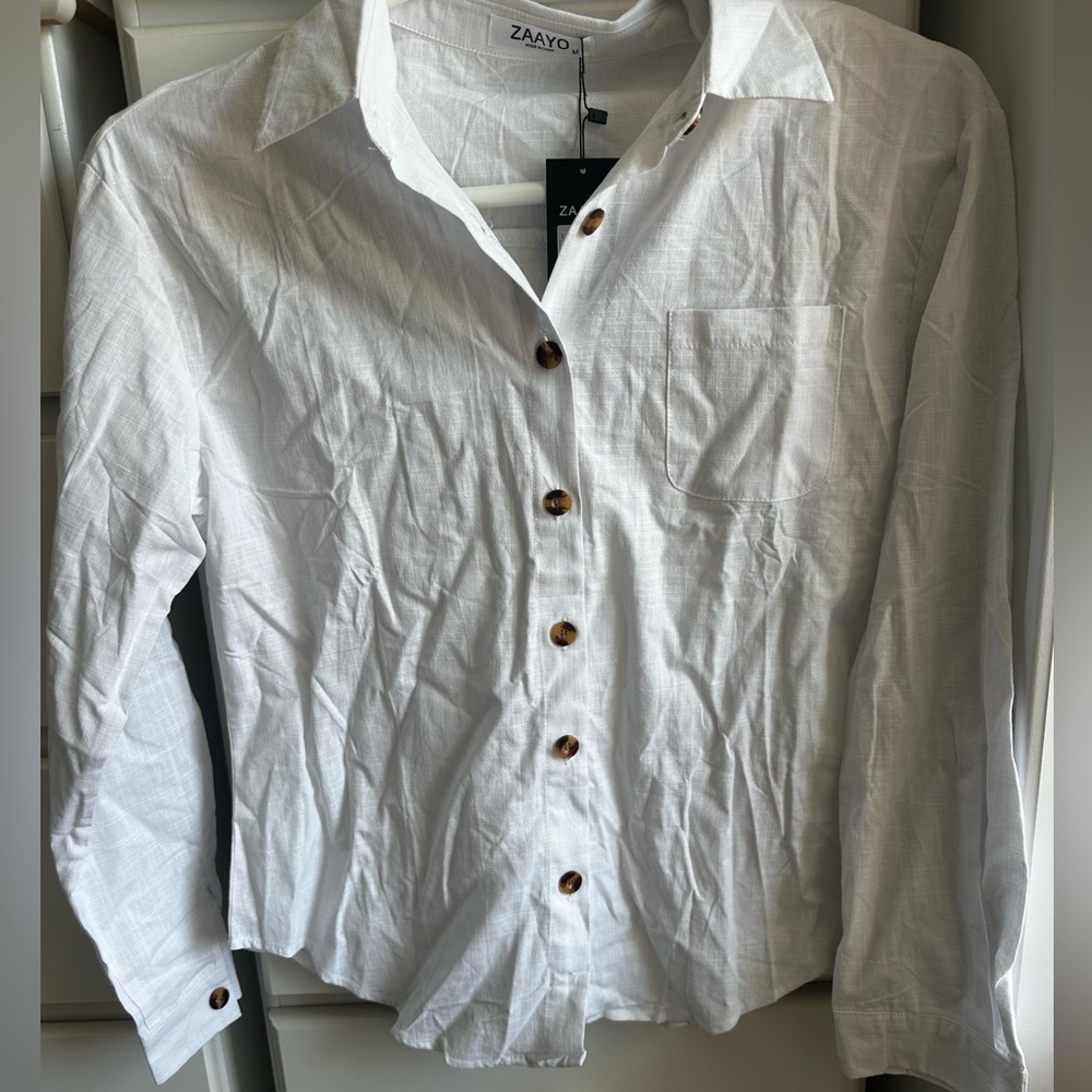 Zaayo White Button-Up Shirt